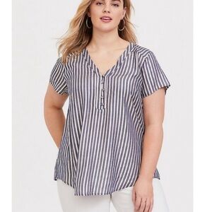 Torrid V-Neck Stripe Top
